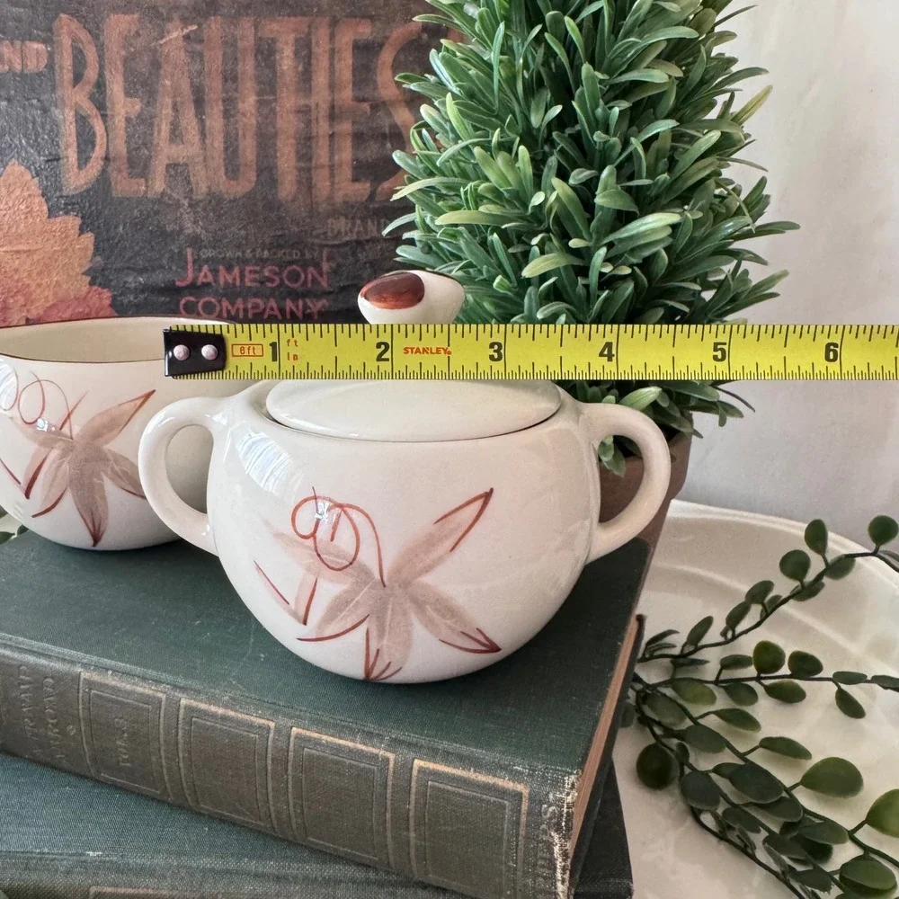Winfield China Passion Flower Creamer and Sugar Bowl Set Hand Crafted California